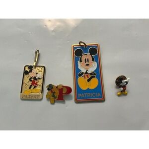 Vintage Disney Mickey Mouse Name Tag Pin Lot Patricia Pat 20th Anniversary Pluto